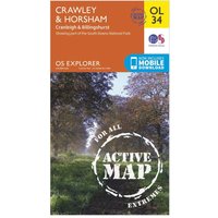 Ordnance Survey Explorer OL 34 Active D Crawley & Horsham Map, Orange