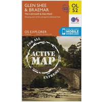 Ordnance Survey Explorer OL 52 Active D Glen Shee & Braemar Map, Orange