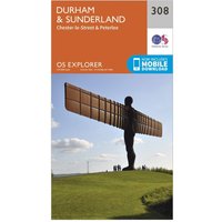 Ordnance Survey Explorer 308 Durham & Sunderland Map With Digital Version, Orange