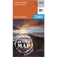 Ordnance Survey Explorer Active 103 The Lizard Map With Digital Version, Orange