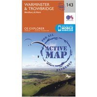 Ordnance Survey Explorer Active 143 Warminster & Trowbridge Map With Digital Version, Orange