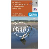 Ordnance Survey Explorer Active 178 Llanelli & Ammanford Map With Digital Version, Orange