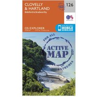 Ordnance Survey Explorer Active 126 Clovelly & Hartland Map With Digital Version, Orange