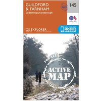 Ordnance Survey Explorer Active 145 Guildford & Farnham Map With Digital Version, Orange