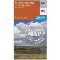 Ordnance Survey Explorer Active 149 Sittingbourne & Faversham Map With Digital Version, Orange