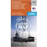 Ordnance Survey Explorer Active 152 Newport & Pontypool Map With Digital Version, Orange