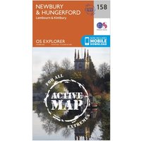Ordnance Survey Explorer Active 158 Newbury & Hungerford Map With Digital Version, Orange