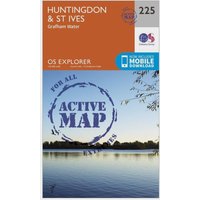 Ordnance Survey Explorer Active 225 Huntingdon & St Ives Map With Digital Version, Orange