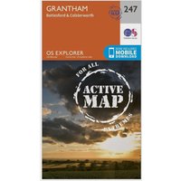 Ordnance Survey Explorer Active 247 Grantham Map With Digital Version, Orange