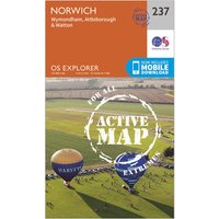 Ordnance Survey Explorer Active 237 Norwich Map With Digital Version, Orange