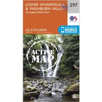 Ordnance Survey Explorer Active 297 Lower Wharfedale & Washburn Valley Map With Digital Version, Orange