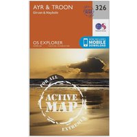 Ordnance Survey Explorer Active 326 Ayr & Troon Map With Digital Version, Orange