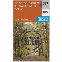 Ordnance Survey Explorer Active 339 Kelso, Coldstream & Lower Tweed Valley Map With Digital Version, Orange