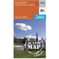 Ordnance Survey Explorer Active 342 Glasgow Map With Digital Version, Orange