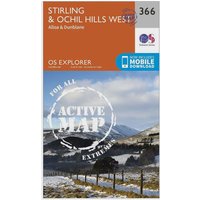 Ordnance Survey Explorer Active 366 Stirling & Ochil Hills West Map With Digital Version, Orange