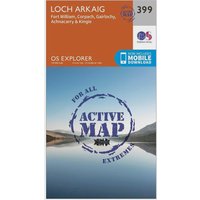 Ordnance Survey Explorer Active 399 Loch Arkaig Map With Digital Version, Orange