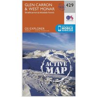 Ordnance Survey Explorer Active 429 Glen Carron & West Monar Map With Digital Version, Orange