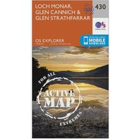 Ordnance Survey Explorer Active 430 Loch Monar, Glen Cannich & Glen Strathfarrar Map With Digital Version, Orange