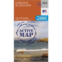 Ordnance Survey Explorer Active 434 Gairloch & Loch Ewe Map With Digital Version, Orange