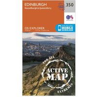 Ordnance Survey Explorer Active 350 Edinburgh Map With Digital Version, Orange