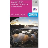 Ordnance Survey Landranger 203 Land's End & Isles Of Scilly, St Ives & Lizard Point Map With Digital Version, Orange