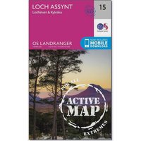 Ordnance Survey Landranger Active 15 Loch Assynt, Lochinver & Kylesku Map With Digital Version, Orange