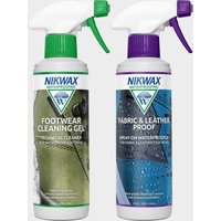 Nikwax Fabric And Leather Reproofer Spray And Footwear Cleaning Gel 300ml Twin Pack, Multi