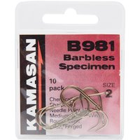 Kamasan B981 Eyed Barbless Hooks - Size 2 - Assorted, Assorted