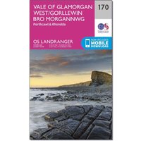 Ordnance Survey Landranger 170 Vale Of Glamorgan, Rhondda & Porthcawl Map With Digital Version - Orange, Orange