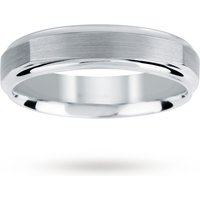 Brushed And Polished Square Edge Gents Ring In 950 Palladium