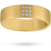 Gents 6mm 0.09 Total Carat Weight Diamond Set Wedding Ring In 9 Carat Yellow Gold