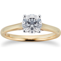 Brilliant Cut 1.00ct 4 Claw Diamond Solitaire Ring In 9ct Yellow Gold