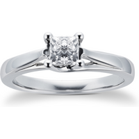 Platinum Princess Cut 0.50 Carat 88 Facet Diamond Ring