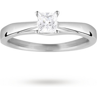 Platinum Princess Cut 0.40 Carat 88 Facet Diamond Ring