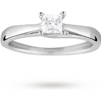 Platinum Princess Cut 0.30 Carat 88 Facet Diamond Ring