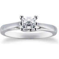 Platinum Princess Cut 0.70 Carat 88 Facet Diamond Ring