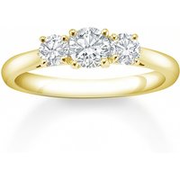 Mappin & Webb 18 Carat Yellow Gold 0.50 Carat 3 Stone Claw Set Engagement Ring
