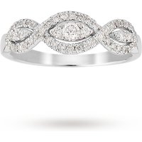 18ct White Gold 0.33ct Diamond Triple Marquise Ring