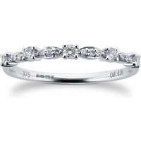 Brilliant And Marquise Cut Diamond Half Eternity Ring In 9 Carat White Gold