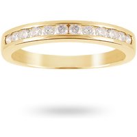 Brilliant Cut 0.50ct Channel Set Half Eternity Ring In 9ct Yellow Gold