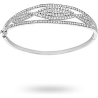 Silver Cubic Zirconia Marquise Bangle