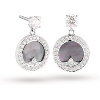 Mappin & Webb Treasure Empress Grey Mother Of Pearl Drop Earrings In 18ct White Gold