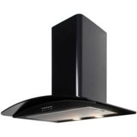 Cooke & Lewis CLGCH90BK Blackout Coated Curved Glass Cooker Hood (W) 900mm