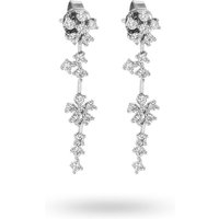 Silver Cubic Zirconia Flowers Drop Earrings