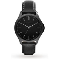 Armani Exchange Black Dial Black Leather Strap Men's Watch AX2148