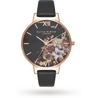 Olivia Burton Marble Floral Black & Rose Gold Watch