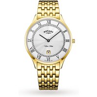 Rotary Ultra Slim Gold Plated Quartz Watch