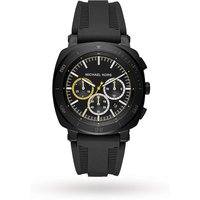 Michael Kors Bax Black IP And Black Silicone Chronograph Watch