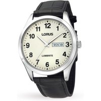 Mens Lorus Lumibrite Dial Leather Strap Watch