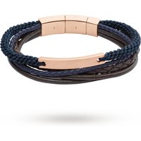 Fossil Mens Vintage Casual Brown And Navy Layered Bracelet JF02379791